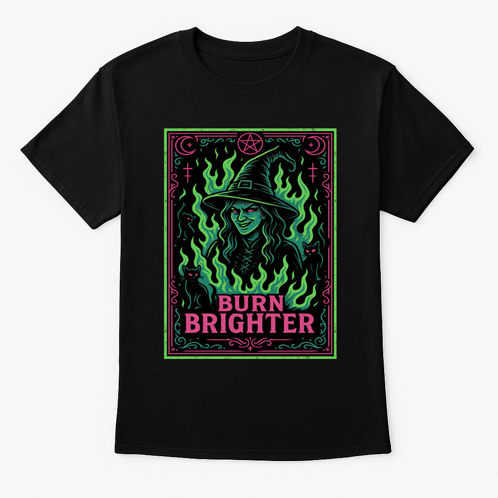 Burn Brighter Witchfire Unisex T-Shirt Gothic Occult Flame Tee