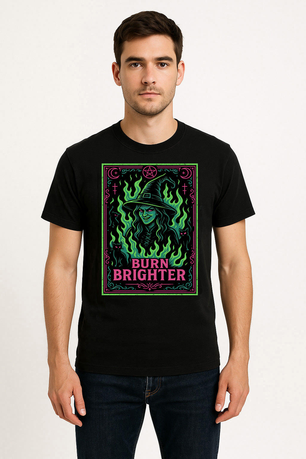 Burn Brighter Witchfire Unisex T-Shirt Gothic Occult Flame Tee