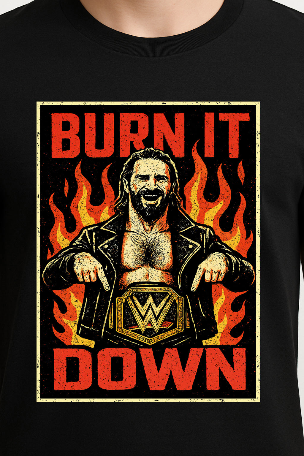 Seth “Freakin” Rollins “Burn It Down” Comic Unisex Tee – Visionary Graphic T-Shirt