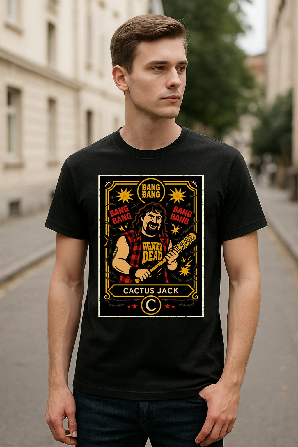 Cactus Jack Bang Bang Retro Wrestling Unisex T-Shirt Hardcore Legend Tee