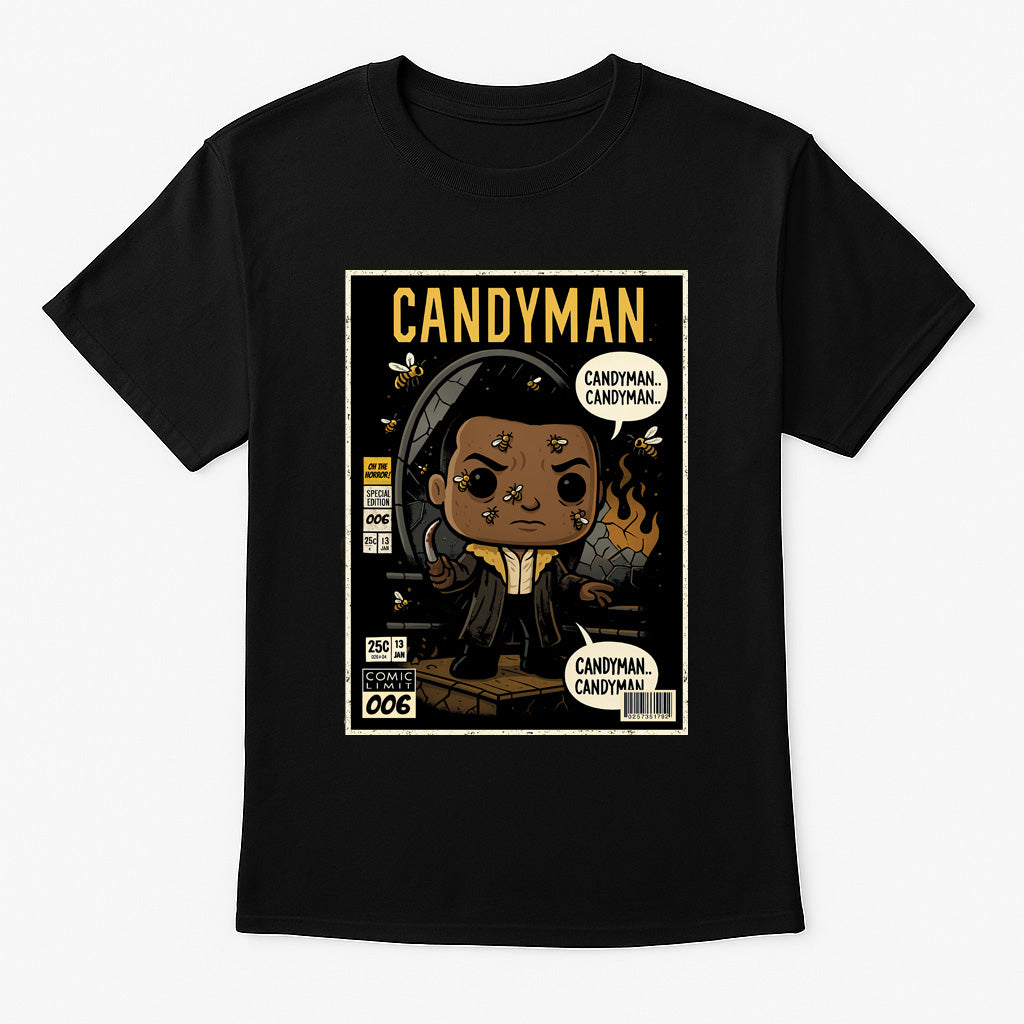 Candyman “Say His Name” Graphic Tee – Retro Horror Comic Style T-Shirt for Classic Slasher Fans