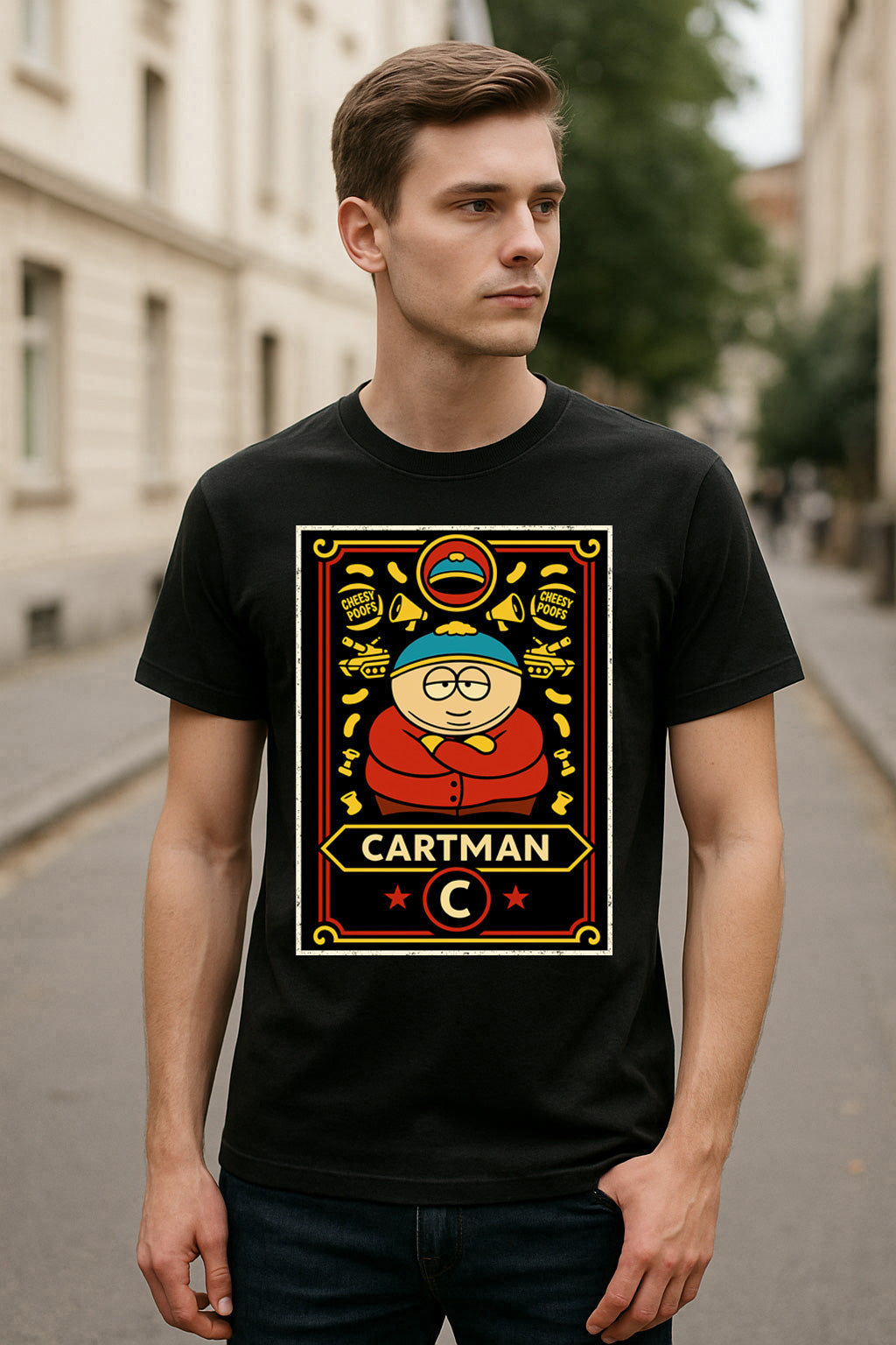 Cartman South Park Classic Unisex T-Shirt – Iconic Character Cheesy Poofs Edition Tee