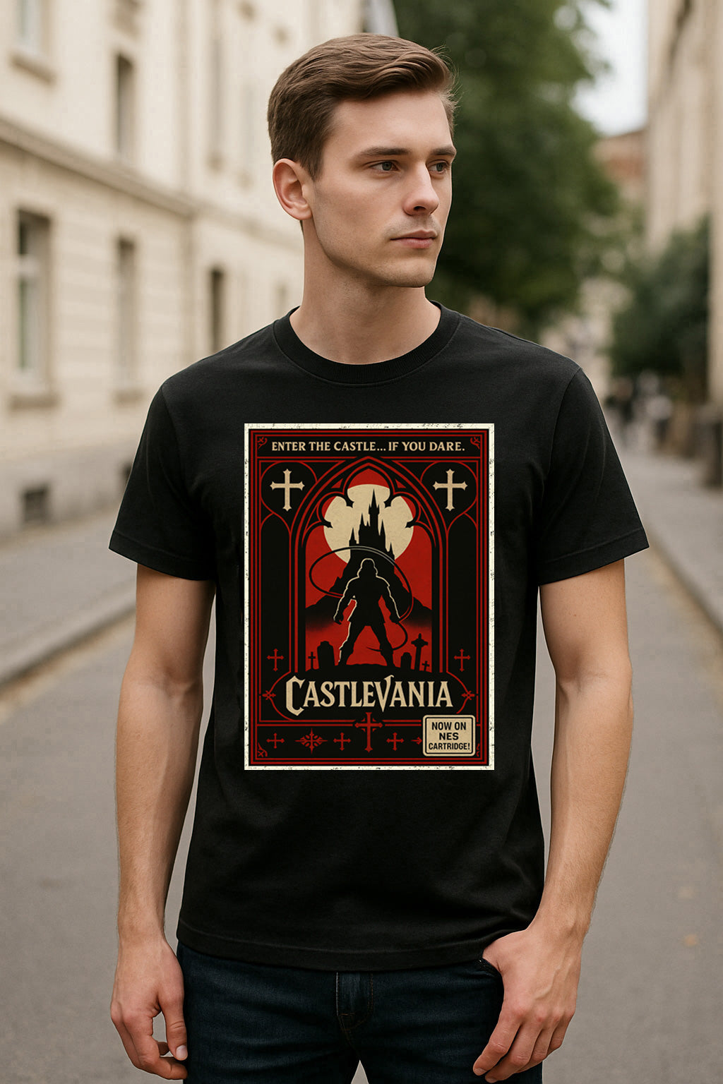 Castlevania Retro Gaming Unisex T-Shirt NES Vampire Hunter Graphic Tee