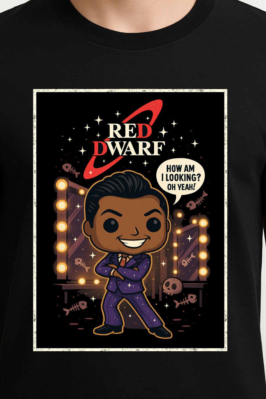 Red Dwarf "The Cat" Retro Comic Graphic T-Shirt – Classic Sci-Fi TV Series Tee