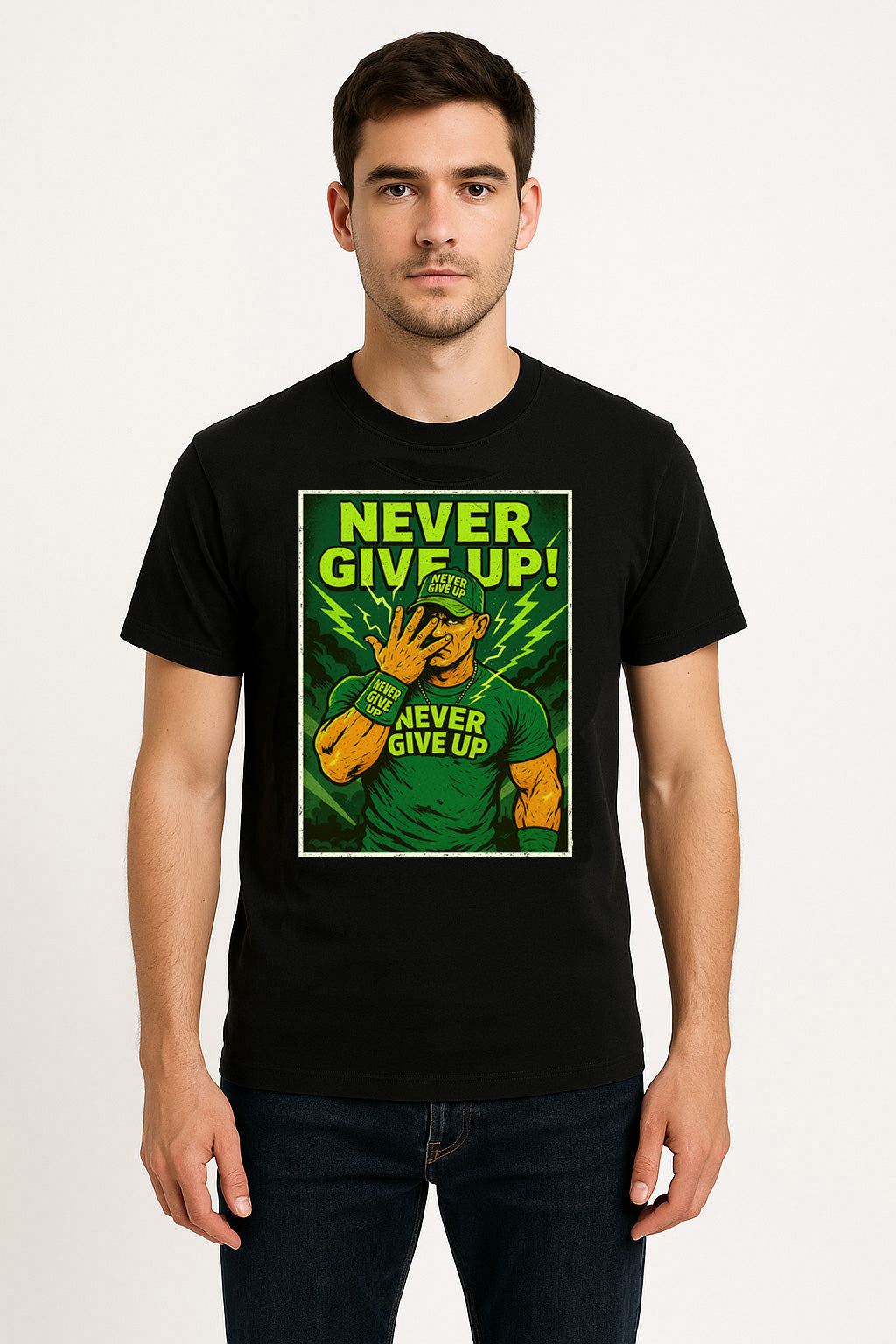 John Cena Never Give Up Motivational Wrestling Unisex T-Shirt