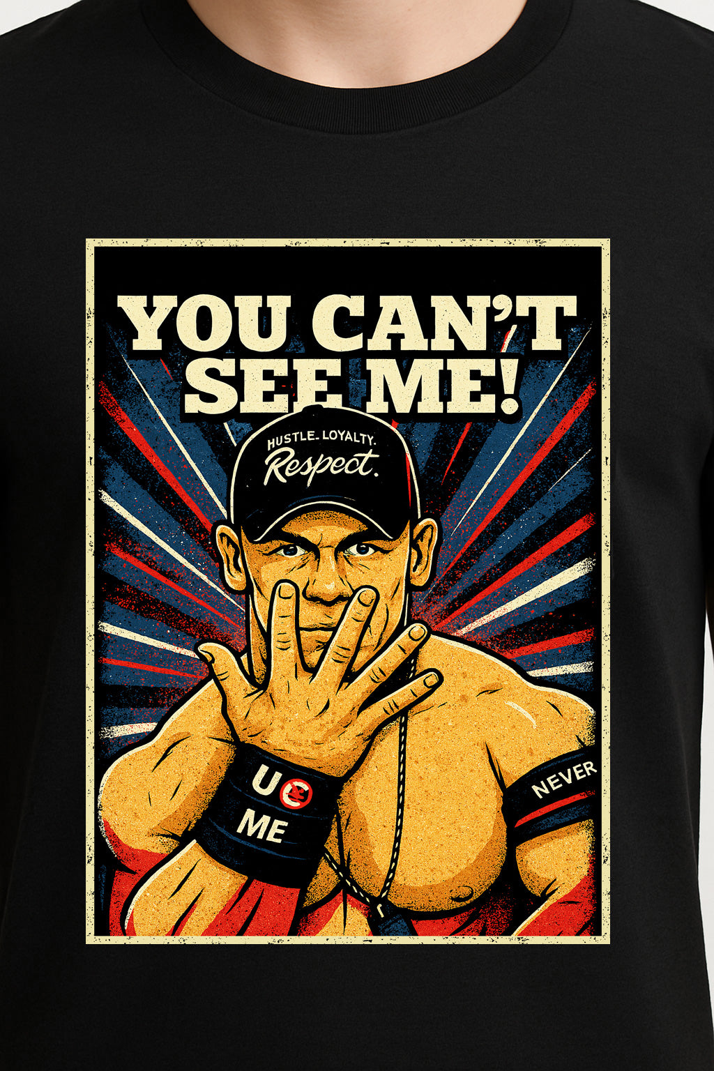 John Cena “You Can’t See Me” Unisex T-Shirt – Hustle, Loyalty, Respect Wrestling Tee