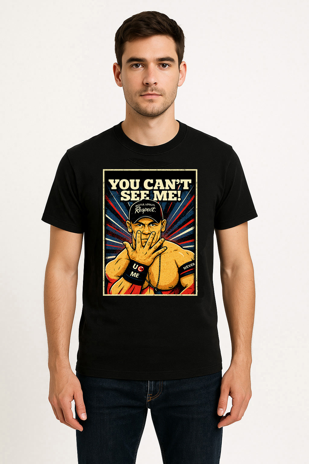 John Cena “You Can’t See Me” Unisex T-Shirt – Hustle, Loyalty, Respect Wrestling Tee