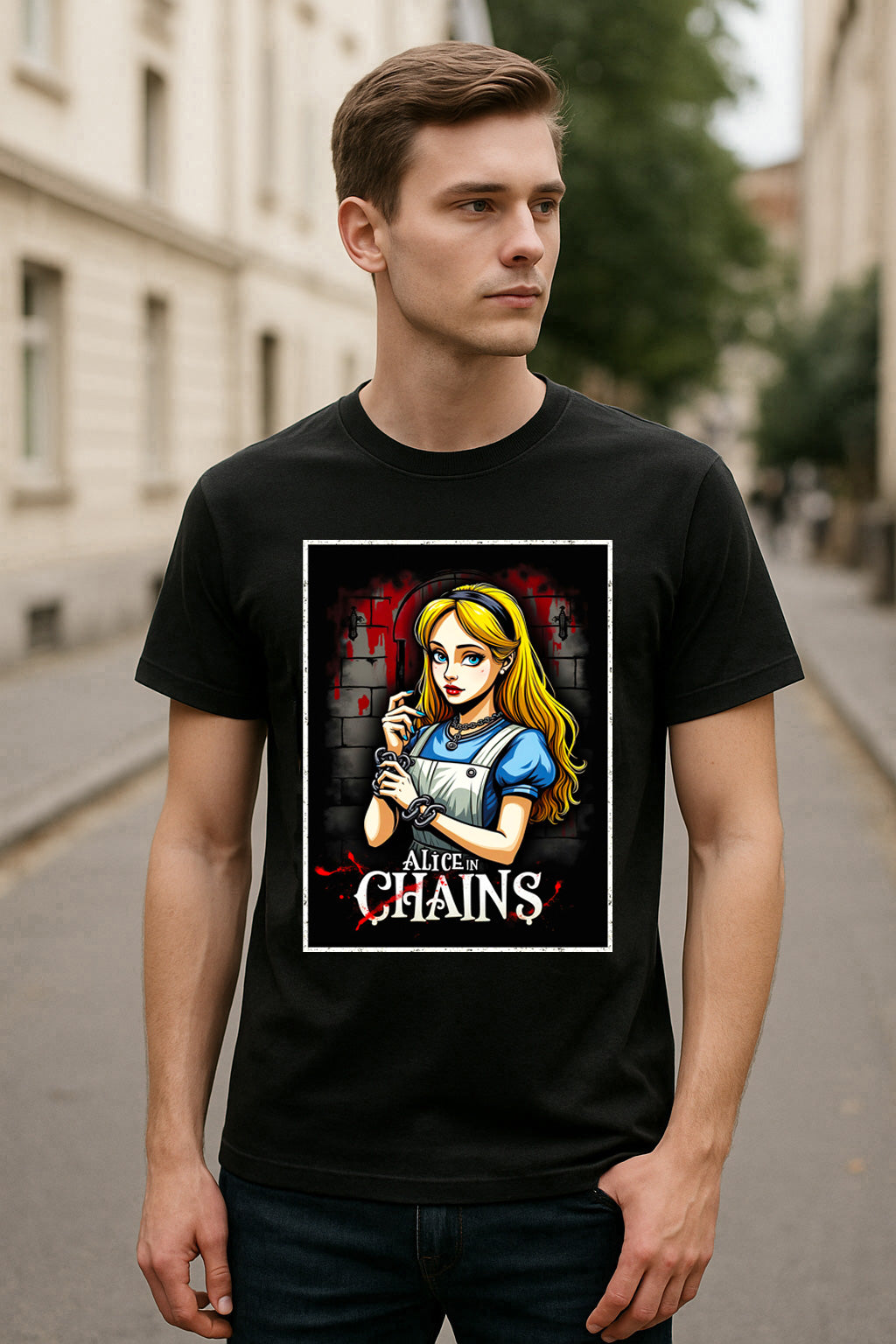 Alice In Chains “Alice in Wonderland” Unisex T-Shirt – Grunge Band Inspired Graphic Tee