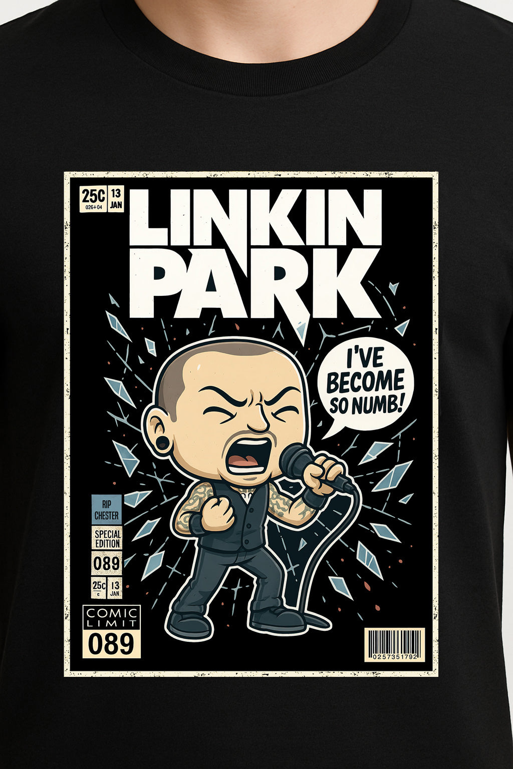 Linkin Park Chester “I’ve Become So Numb” Unisex T-Shirt – Nu Metal Band Comic Edition Graphic Tee