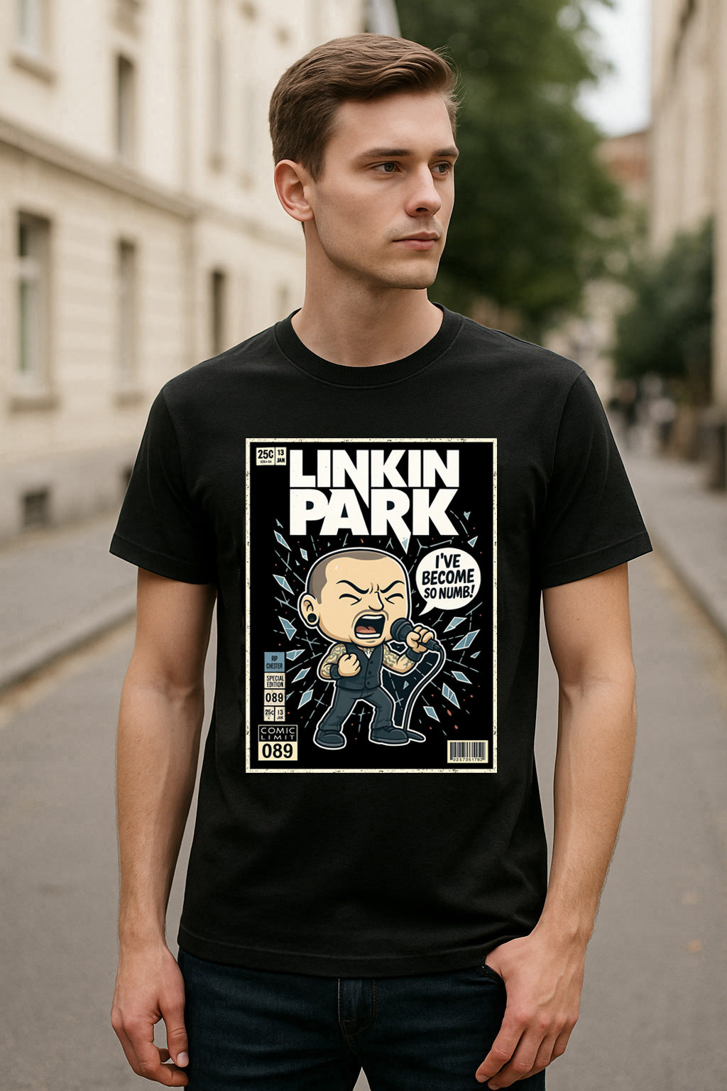 Linkin Park Chester “I’ve Become So Numb” Unisex T-Shirt – Nu Metal Band Comic Edition Graphic Tee