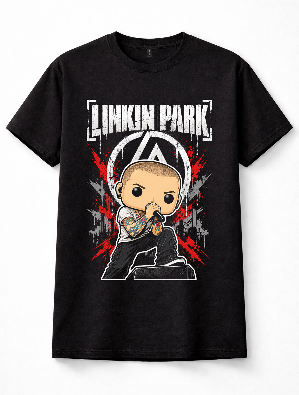 Linkin Park Chester Bennington Chibi Cartoon Nu Metal Unisex T-Shirt