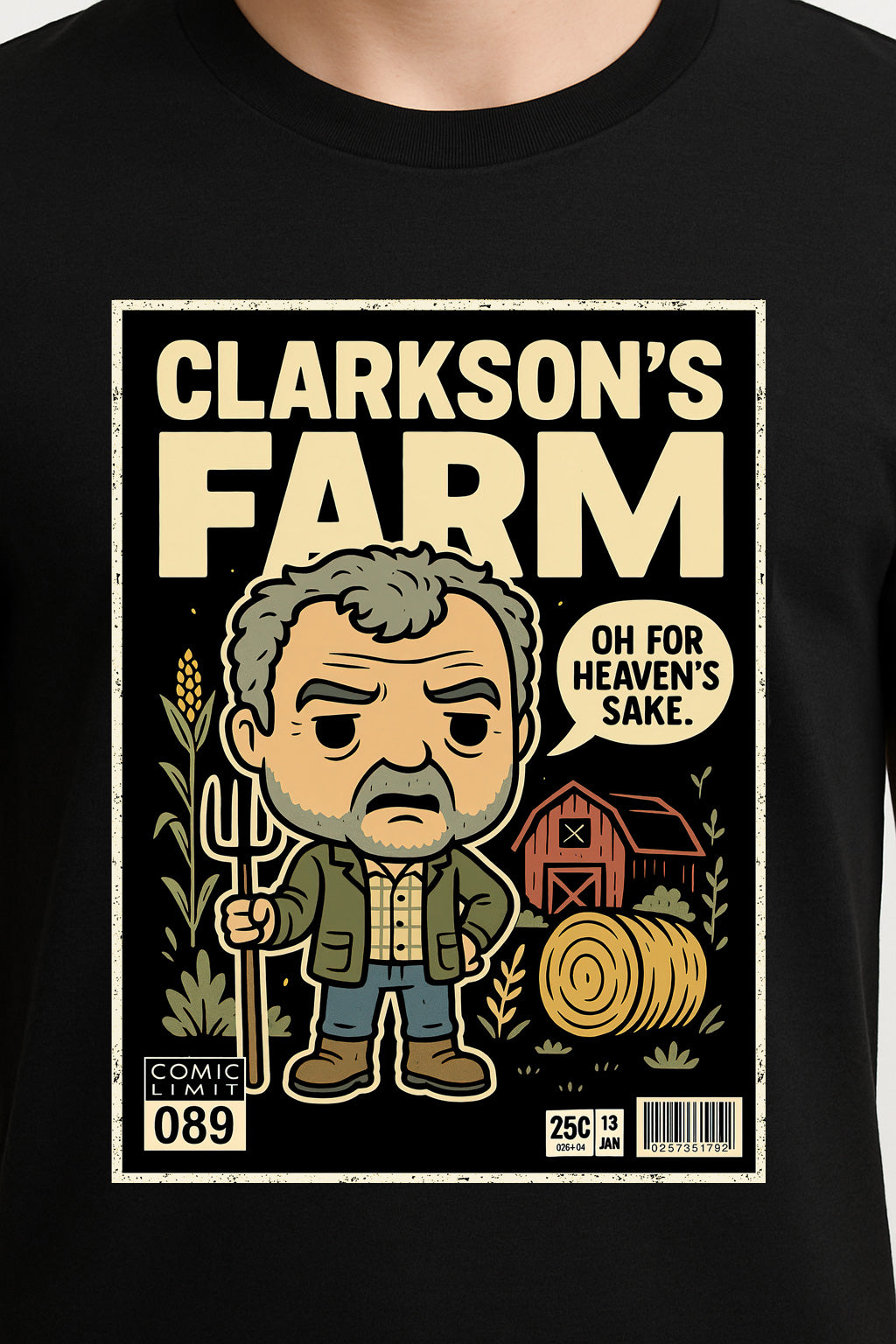 Clarkson’s Farm Retro Comic T-Shirt – Funny Farmer Graphic Tee for Fans