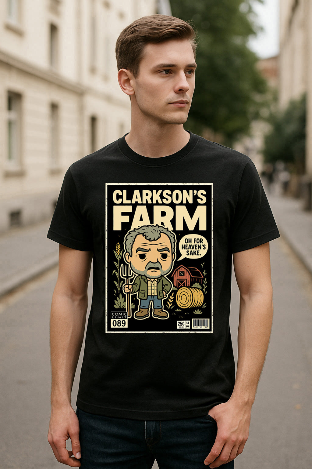 Clarkson’s Farm Retro Comic T-Shirt – Funny Farmer Graphic Tee for Fans