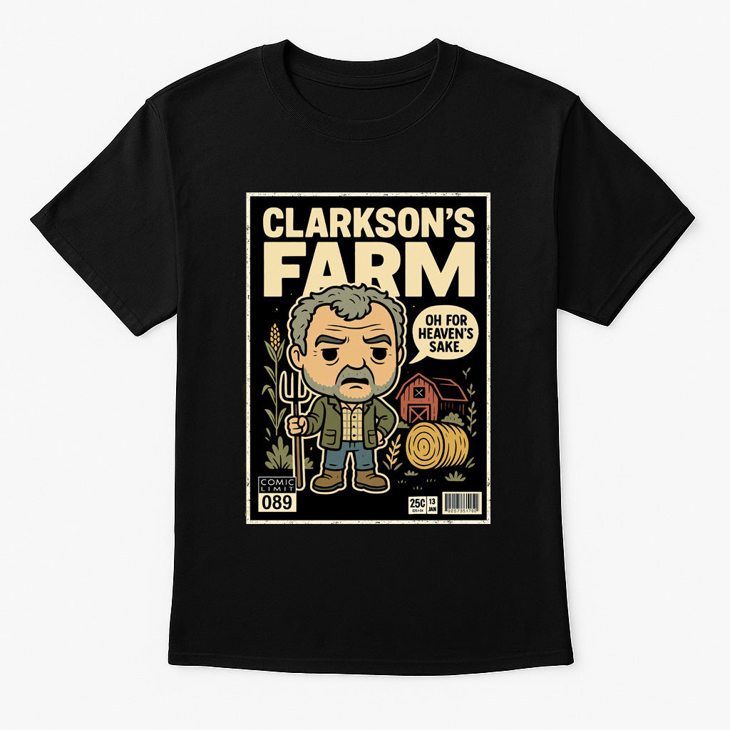 Clarkson’s Farm Retro Comic T-Shirt – Funny Farmer Graphic Tee for Fans