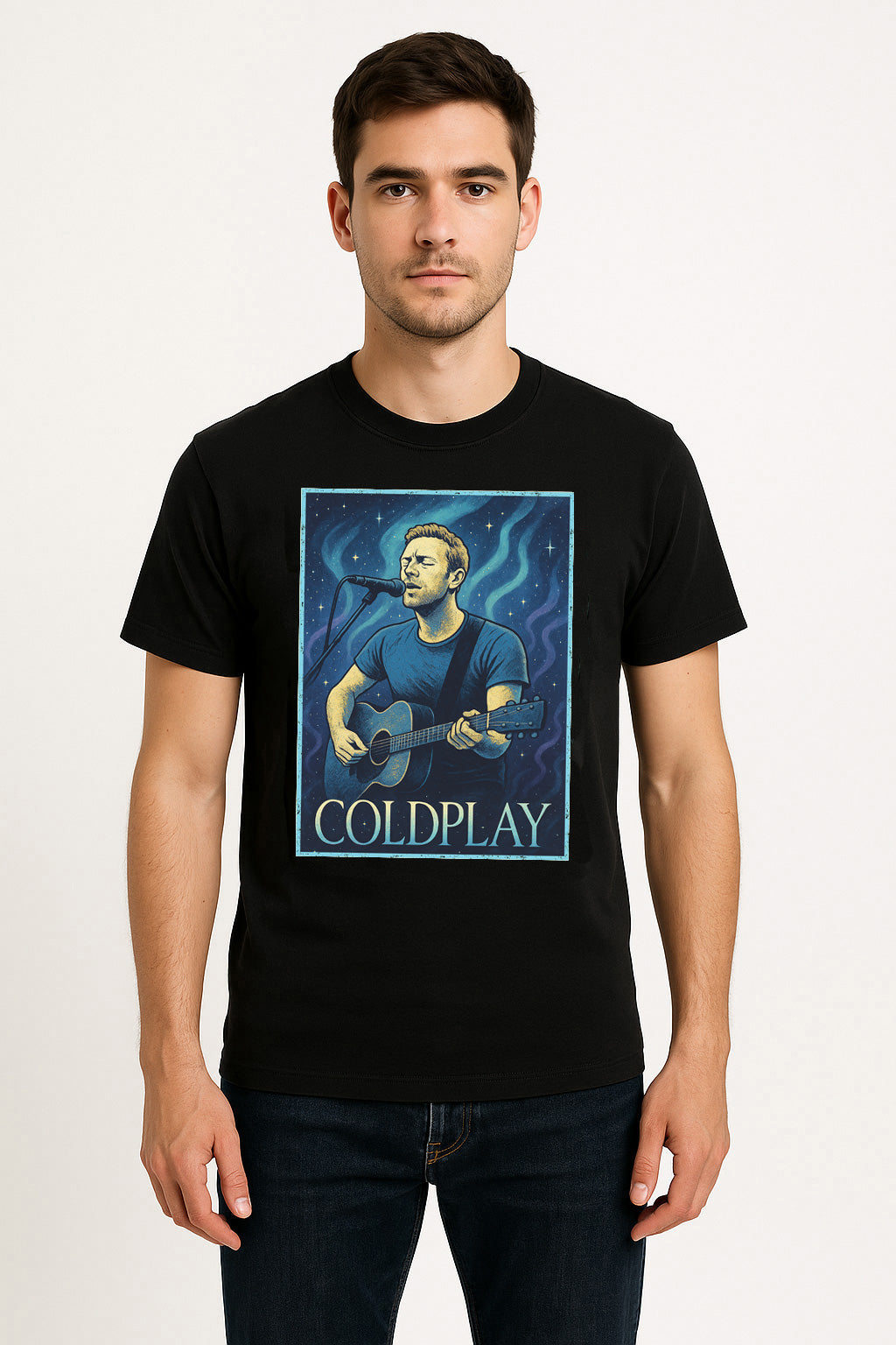 Coldplay Chris Martin Unisex T-Shirt – Graphic Alternative Rock Band Music Design Tee