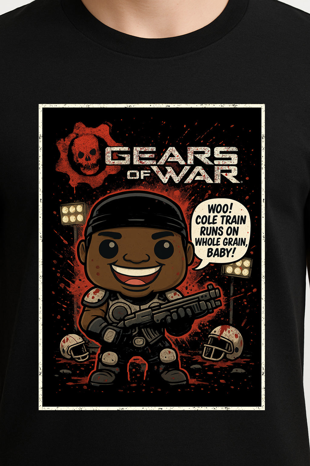 Gears of War Augustus “Cole Train” Unisex T-Shirt – Retro Thrashball Legend Graphic Tee