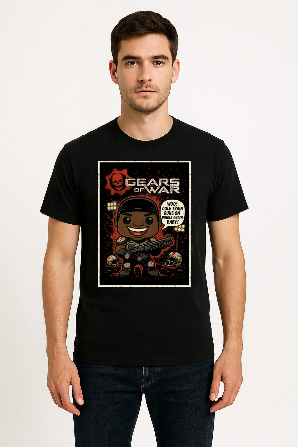 Gears of War Augustus “Cole Train” Unisex T-Shirt – Retro Thrashball Legend Graphic Tee