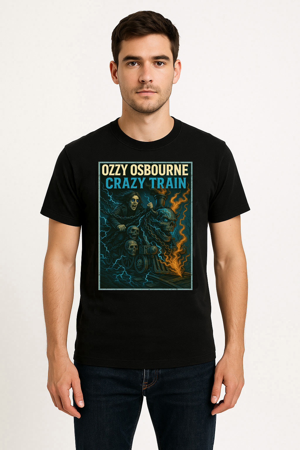 Ozzy Osbourne Crazy Train Unisex T-Shirt Classic Heavy Metal Rock Tee
