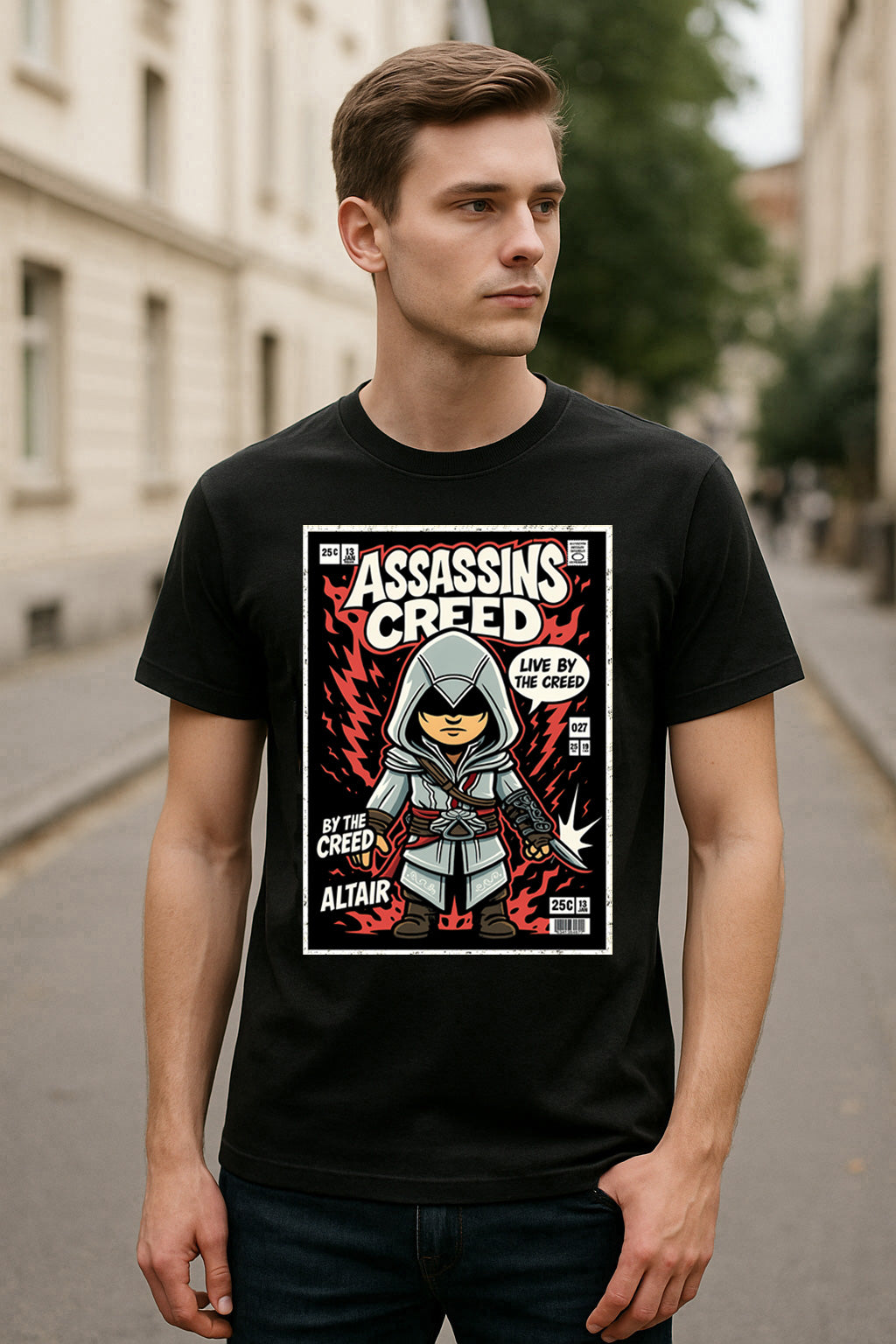 Assassin’s Creed Altair Unisex Comic T-Shirt – Classic Stealth Assassin Legend Tee