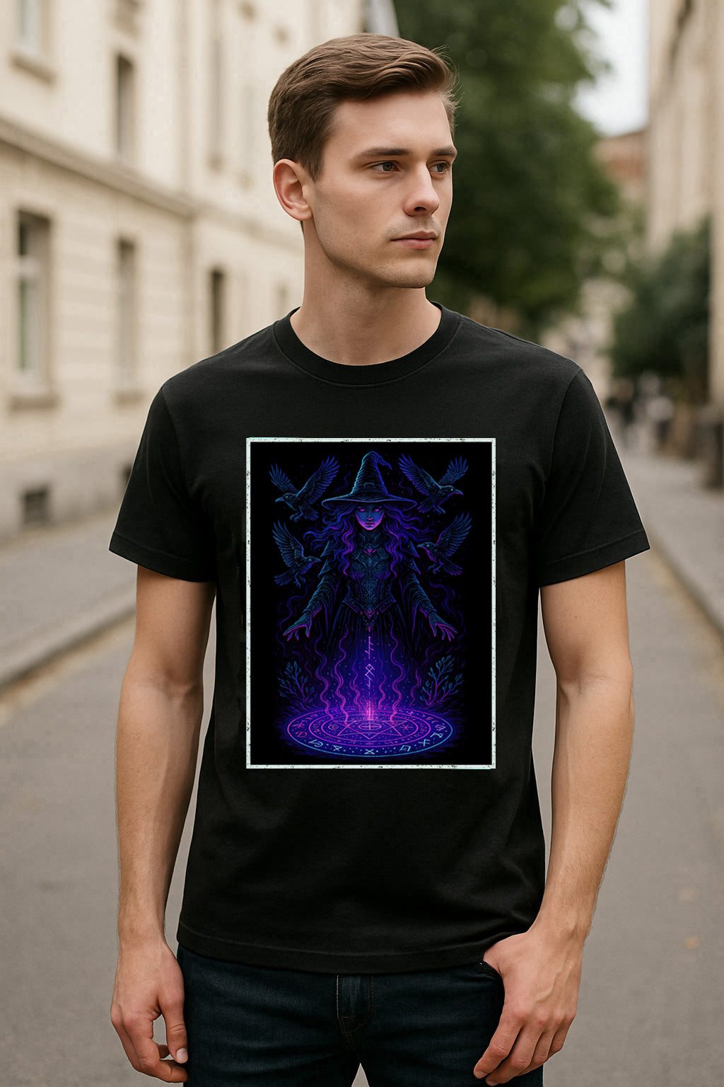 Dark Witch Ritual Unisex T-Shirt Occult Crow Magic Tee