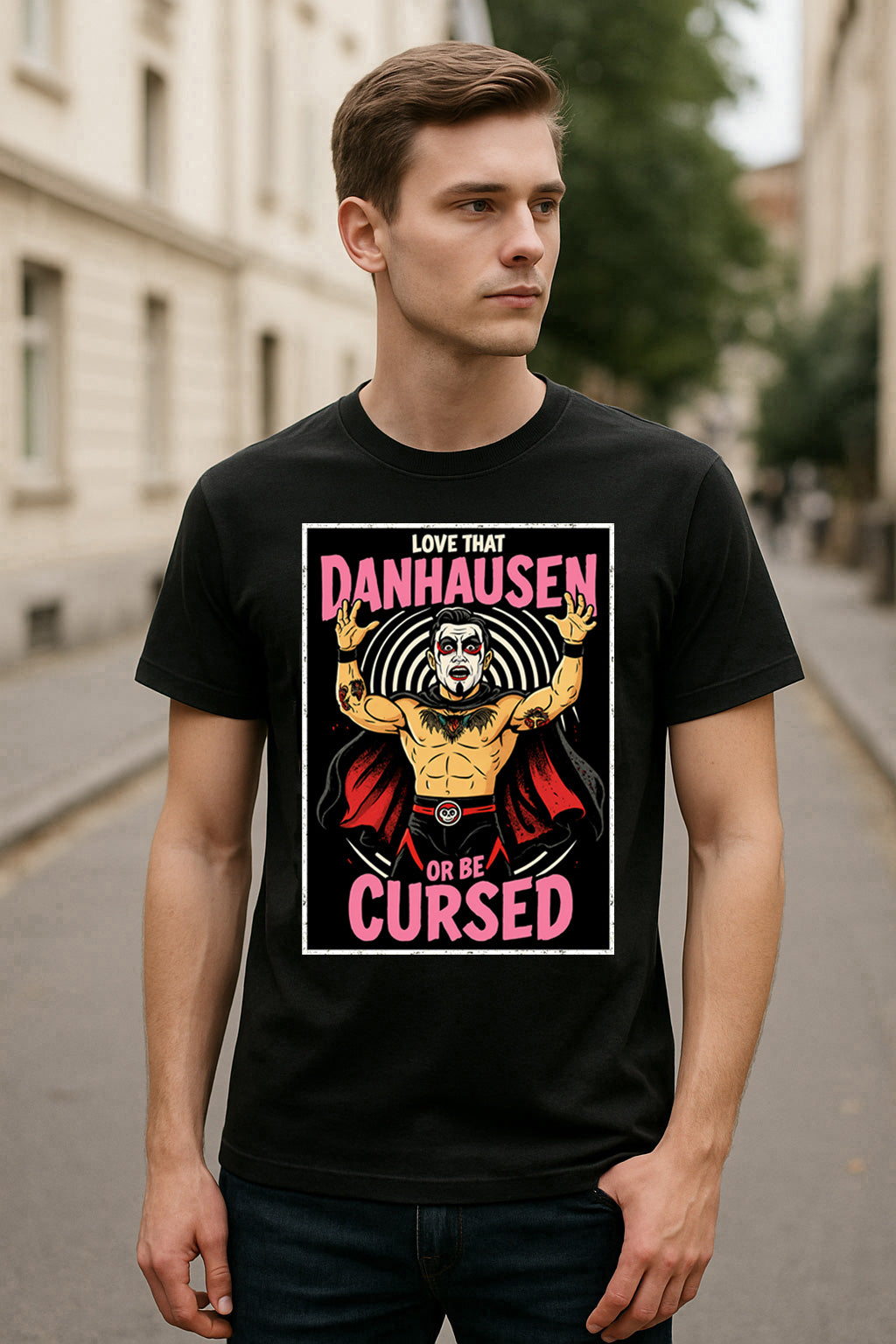 Love That Danhausen or Be Cursed Retro Wrestling Unisex T-Shirt