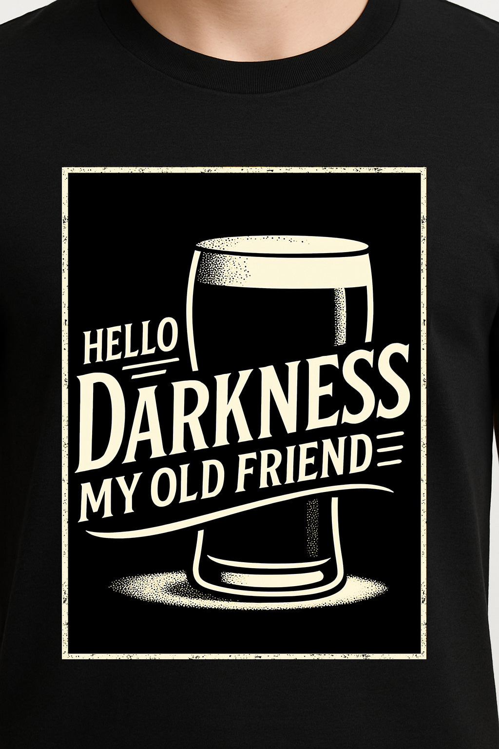 Hello Darkness Guiness My Old Friend Unisex T-Shirt – Dark Beer Lover Funny Pub Stout Graphic Tee
