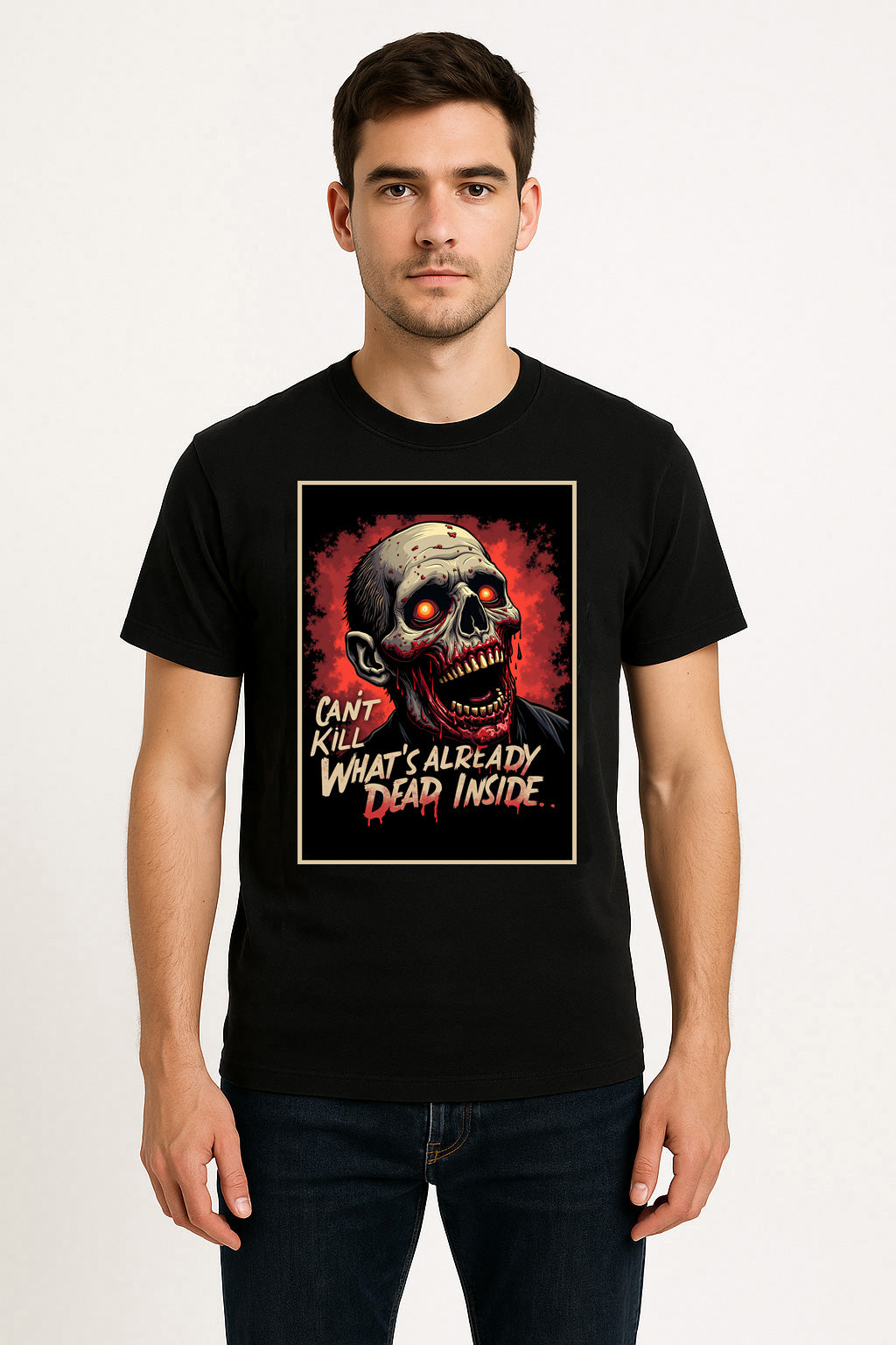 Can’t Kill What’s Already Dead Inside Unisex T-Shirt – Undead Horror Dark Humor Zombie Tee