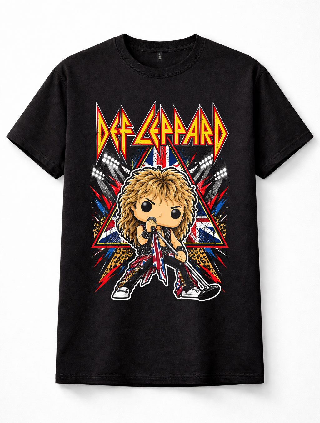 Def Leppard Joe Elliott Chibi Cartoon 80s Glam Rock Unisex T-Shirt