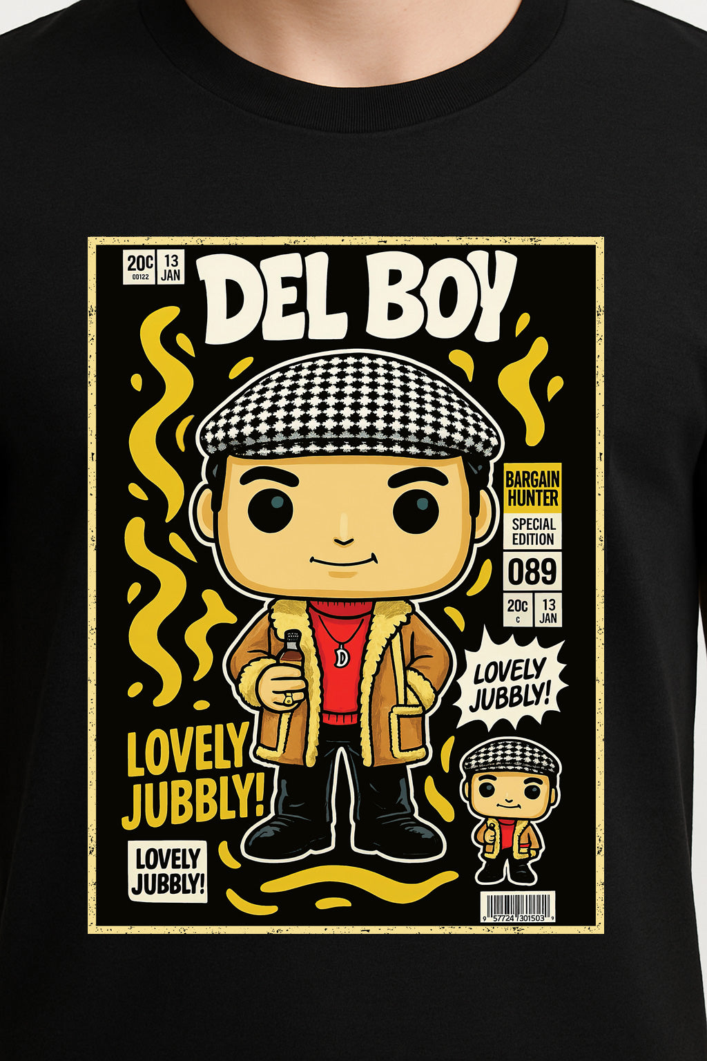 Del Boy “Lovely Jubbly” T-Shirt – Only Fools and Horses Retro Cartoon Tee