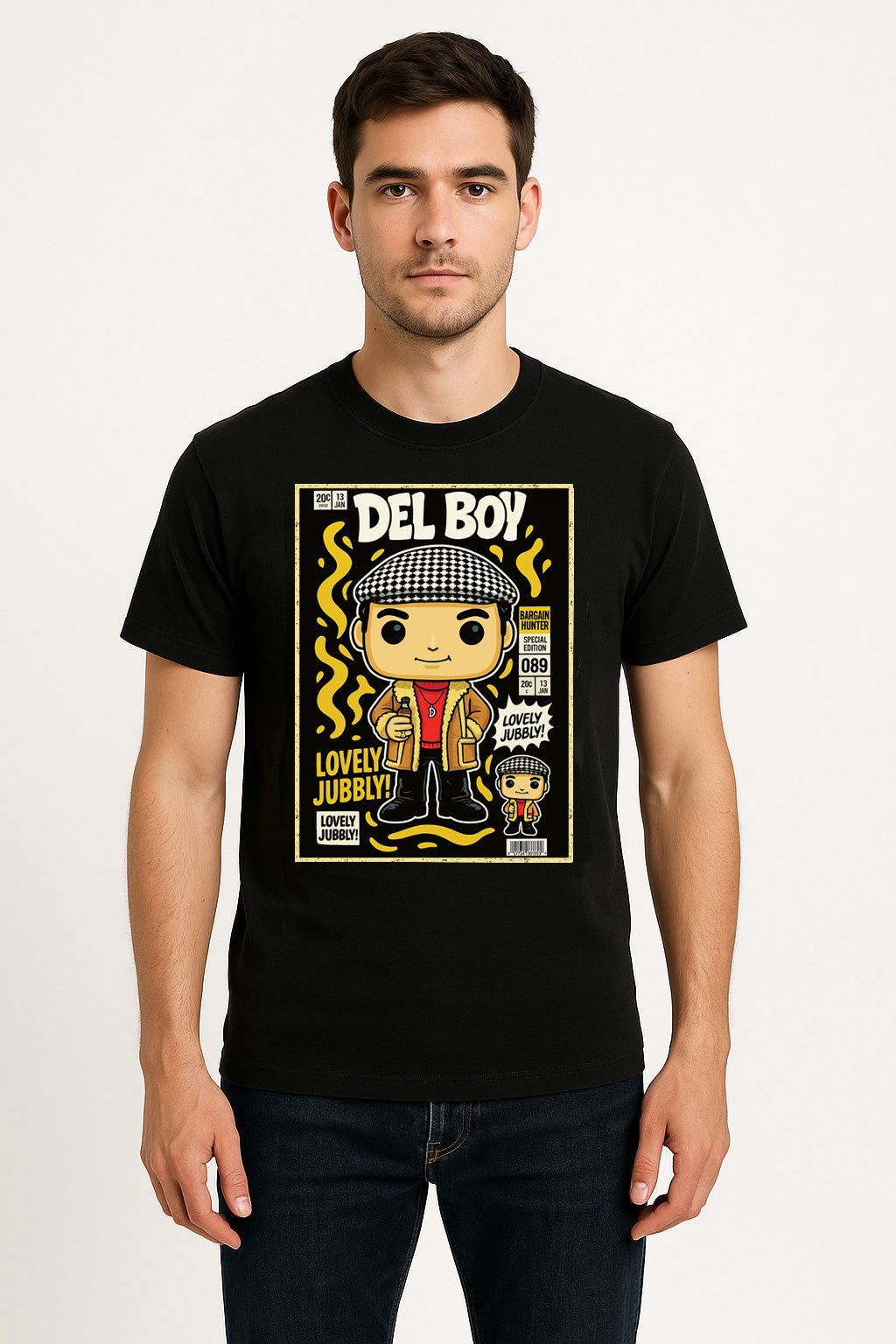 Del Boy “Lovely Jubbly” T-Shirt – Only Fools and Horses Retro Cartoon Tee