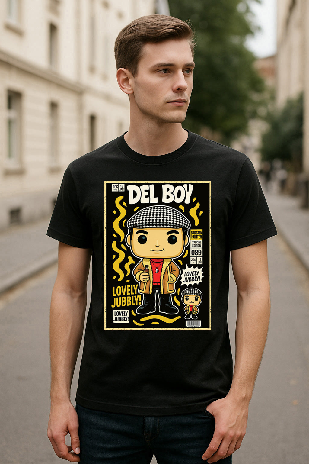 Del Boy “Lovely Jubbly” T-Shirt – Only Fools and Horses Retro Cartoon Tee