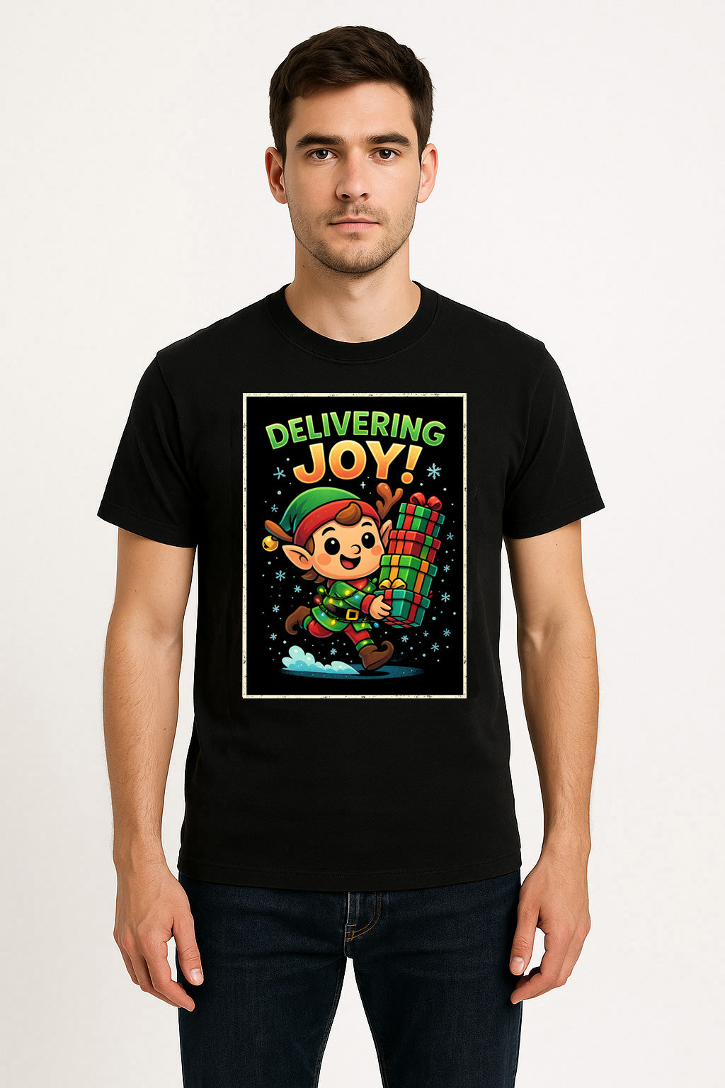 Delivering Joy Christmas Elf Unisex Christmas T-Shirt or Hoodie