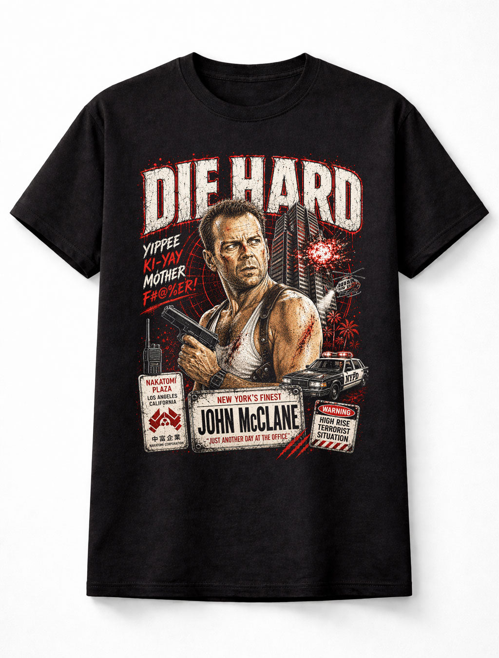 Die Hard John McClane Bruce Willis Action Movie Unisex T-Shirt