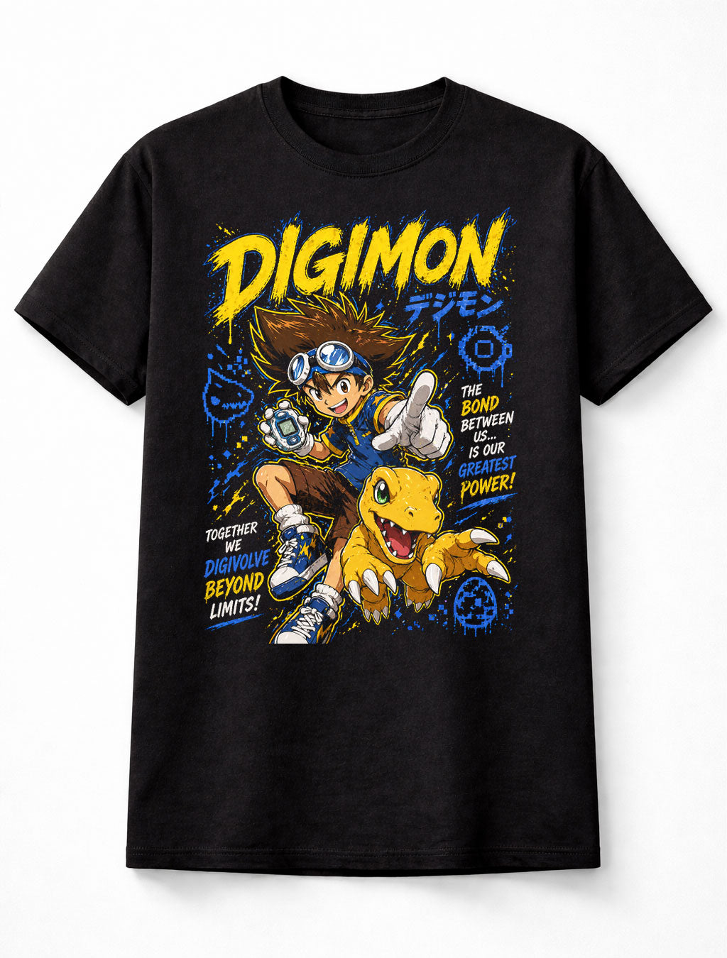 Digimon Anime Tai Kamiya Agumon Digivolve Graphic Cotton Adults & Kids Unisex T-Shirt