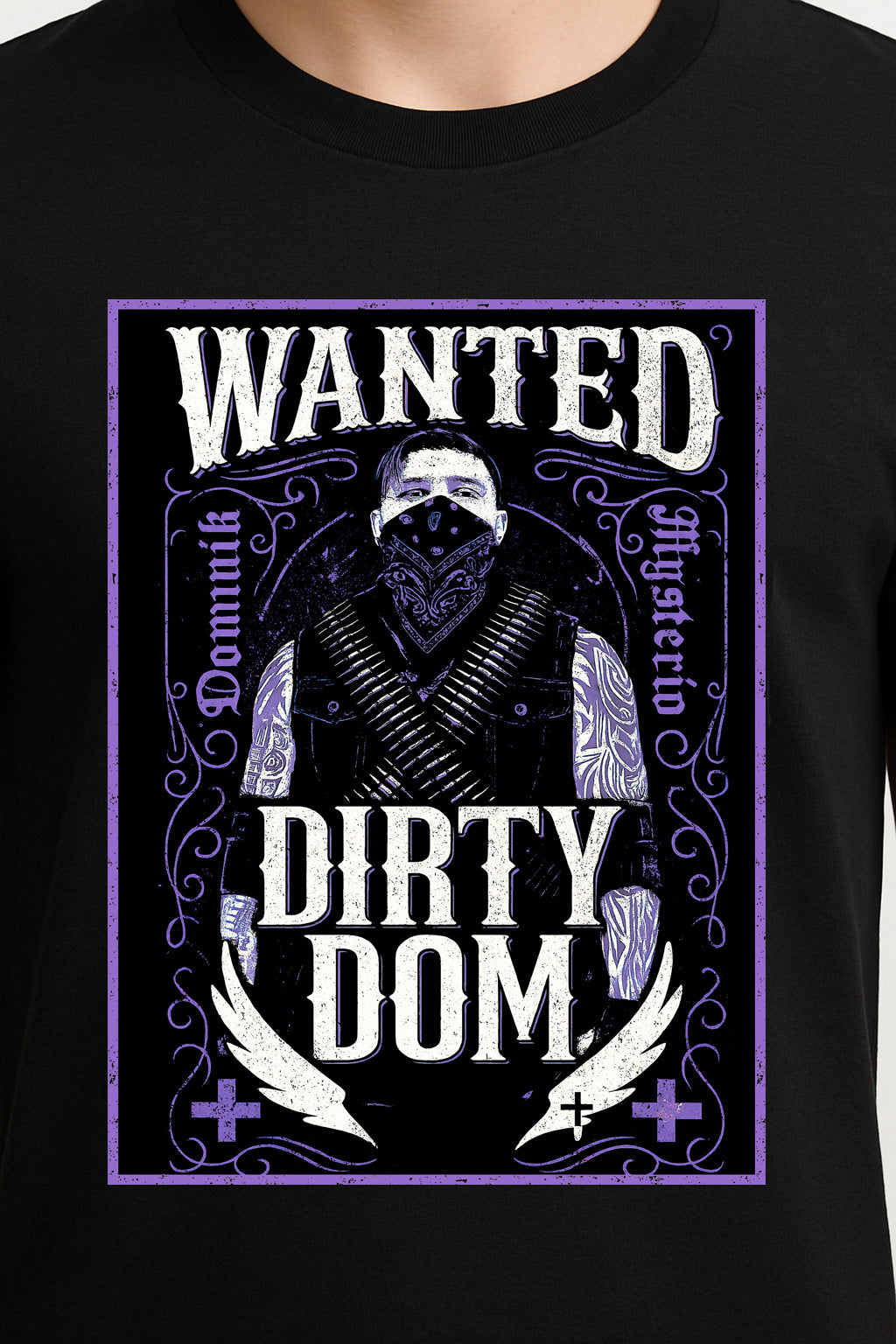 Dirty Dom Wanted Retro Wrestling Judgement Day Unisex T-Shirt Outlaw Heel
