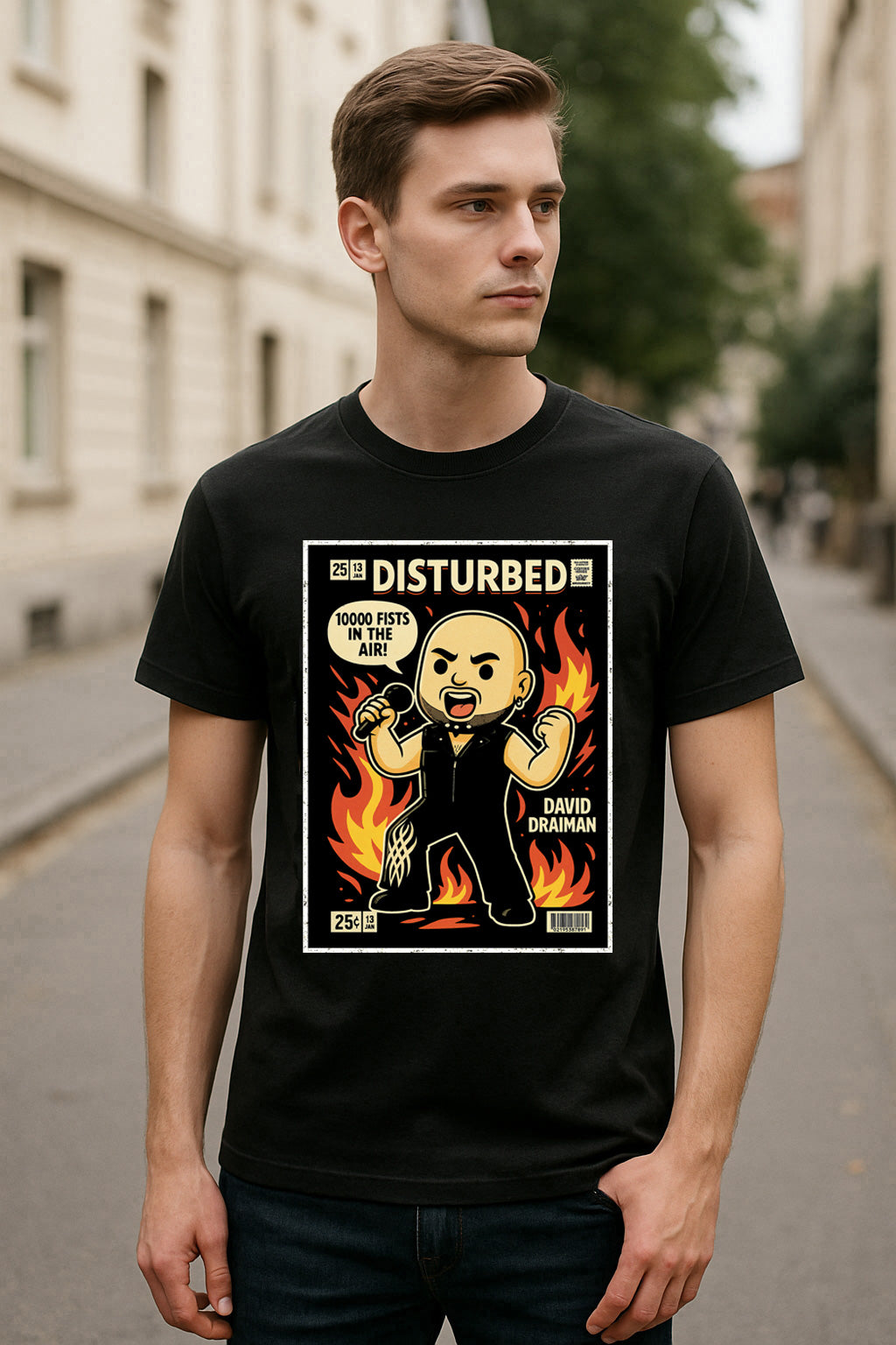 Disturbed “10,000 Fists” Unisex T-Shirt – Heavy Metal Band Arena Rock Anthem Graphic Tee