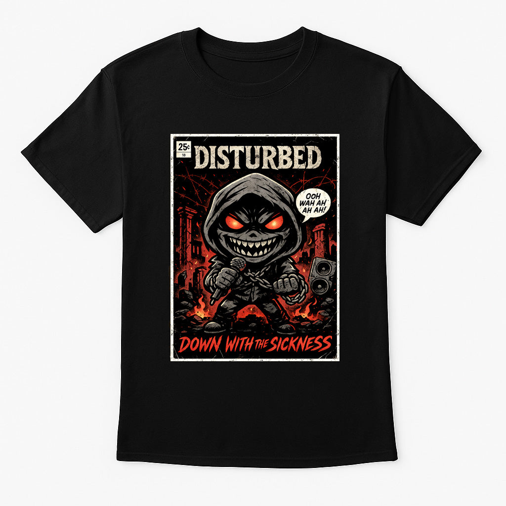 Disturbed “Down With The Sickness” Unisex T-Shirt – Inspired Heavy Metal Band Graphic Tee