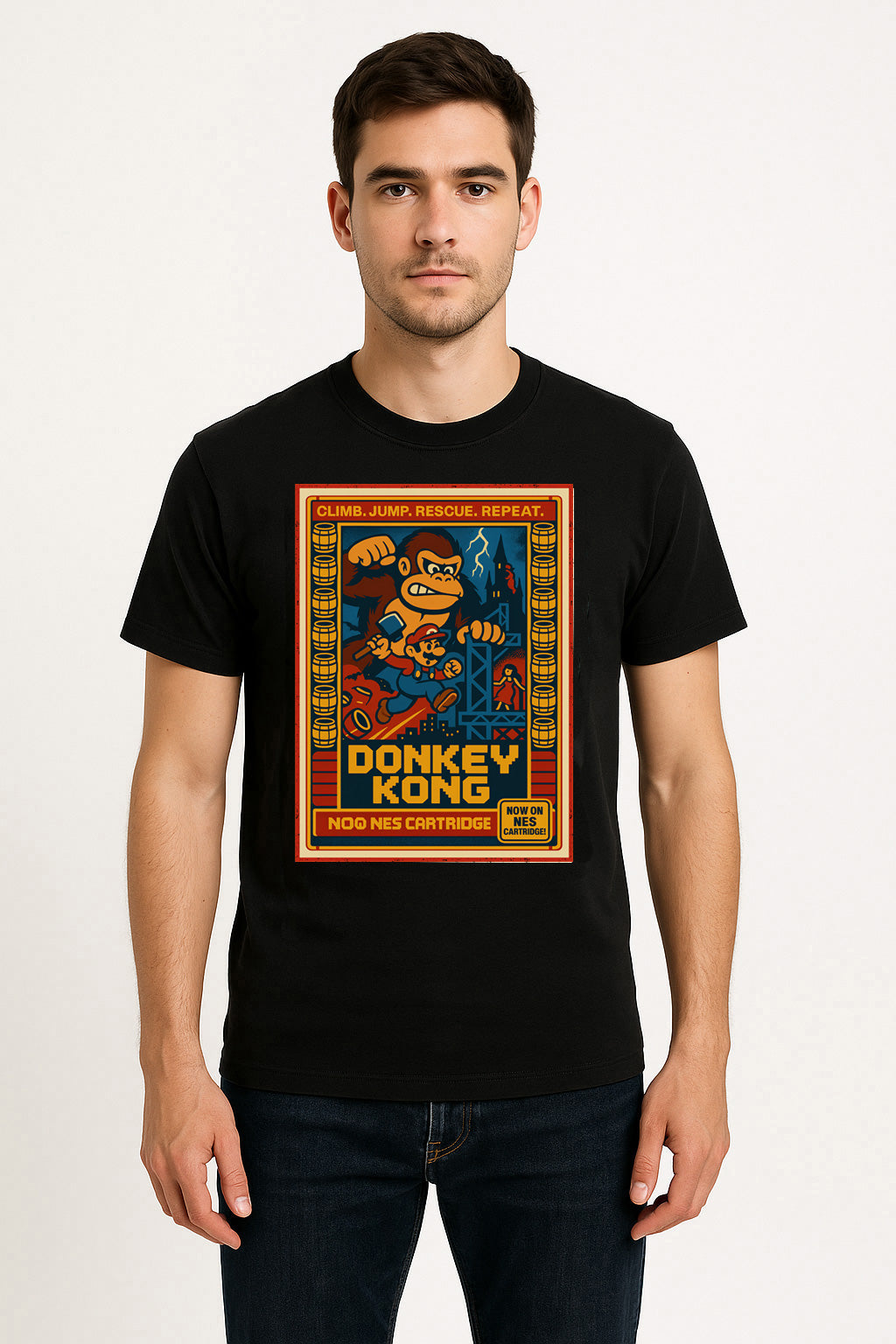 Donkey Kong Retro Gaming Unisex T-Shirt Classic Arcade NES Graphic Tee