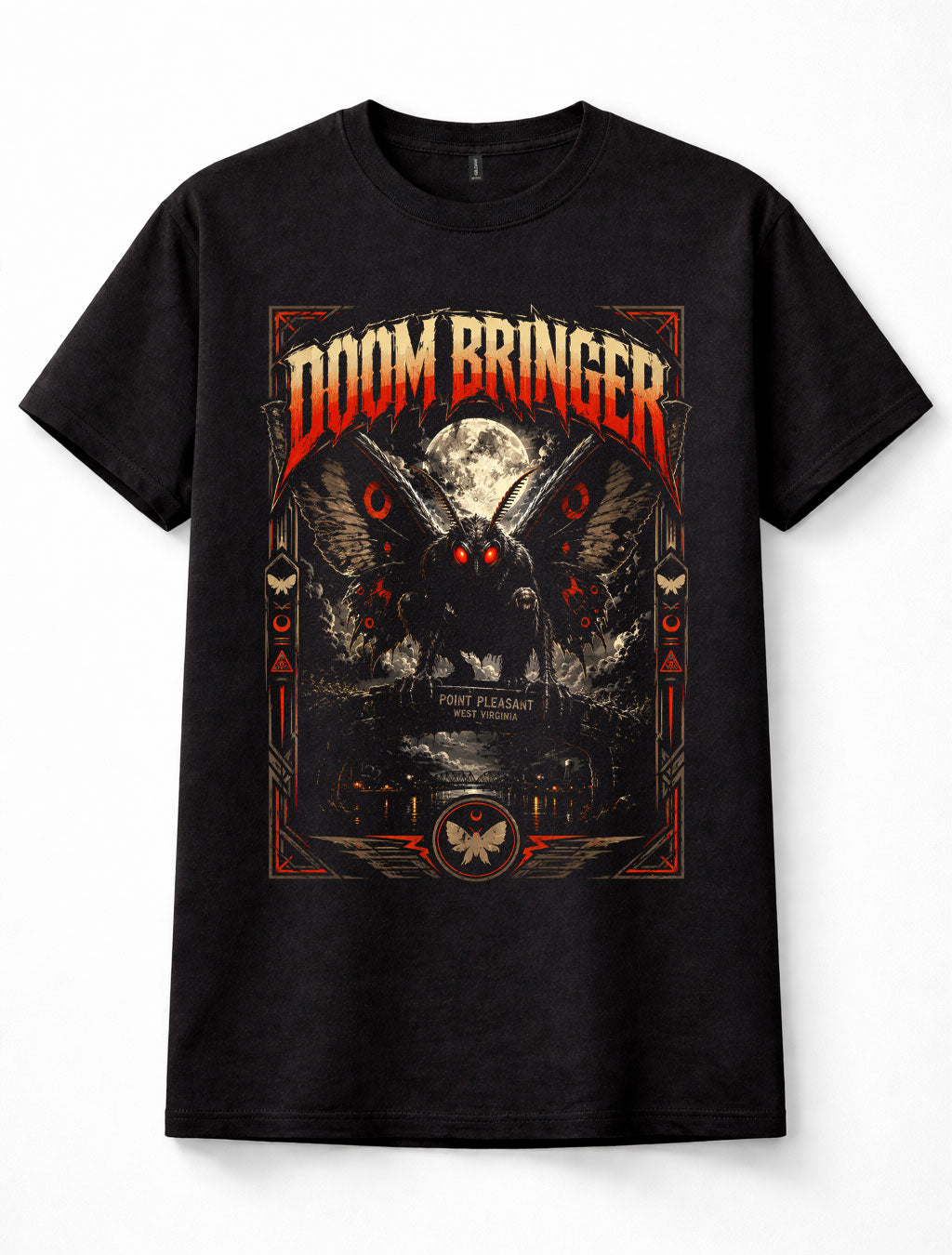 Mothman Doom Bringer Point Pleasant Cryptid Horror Graphic Unisex T-Shirt