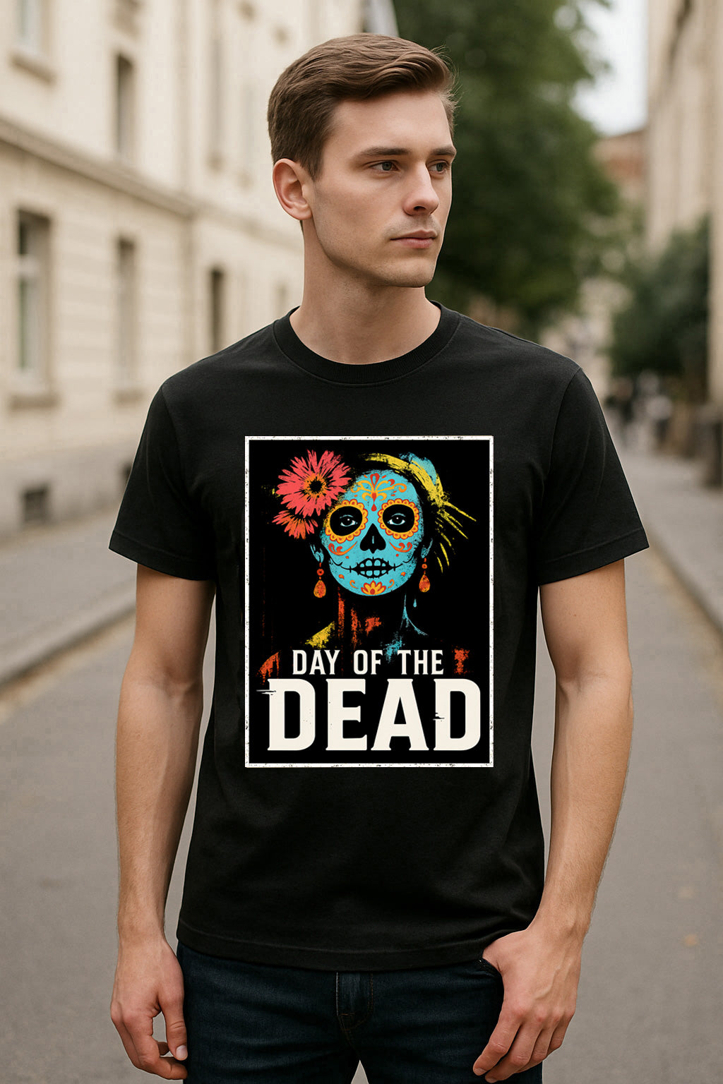 Day of the Dead Unisex T-Shirt – Calavera Sugar Skull Día de los Muertos Graphic Tee