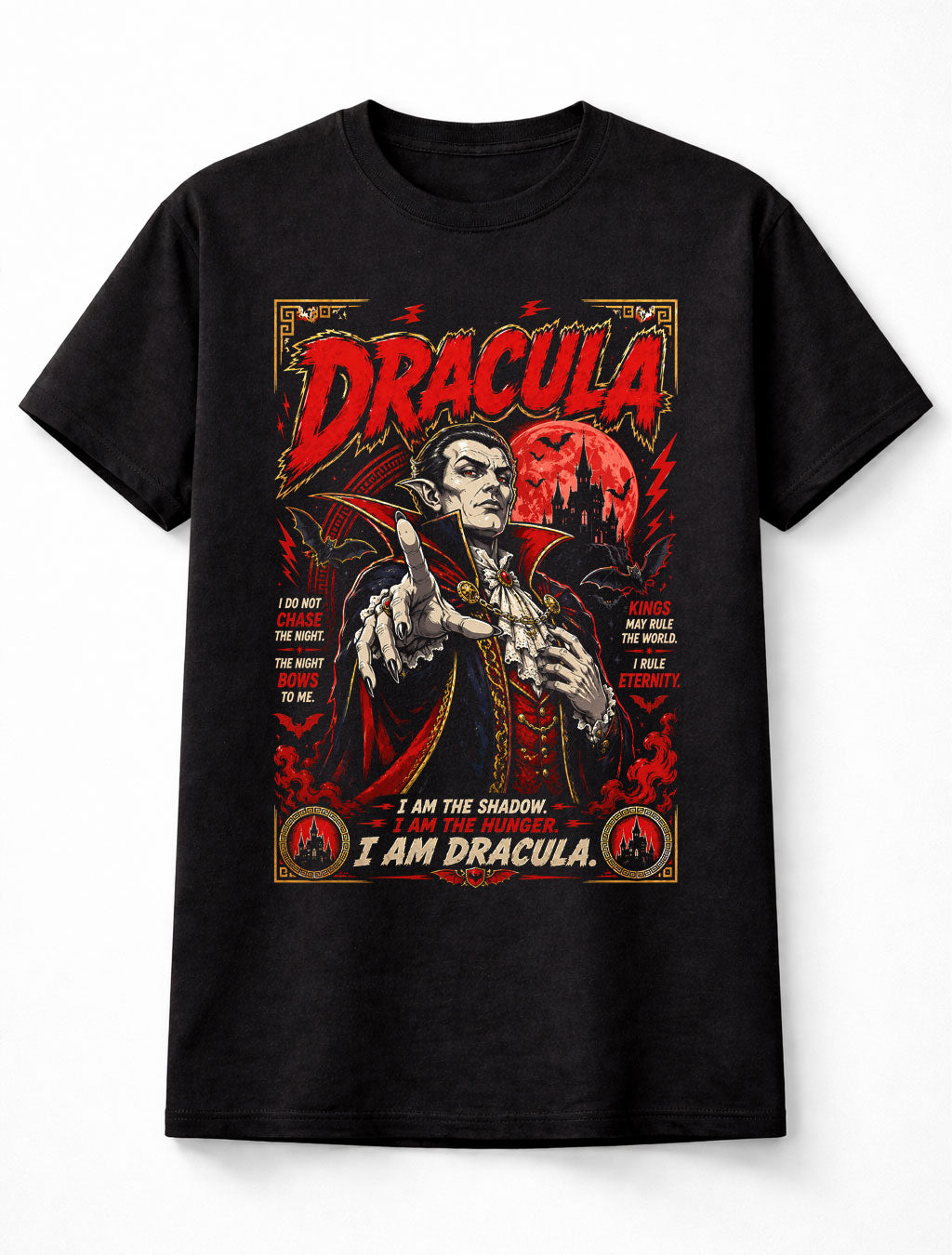 Dracula Vampire Gothic Horror Classic Monster Graphic Unisex T-Shirt