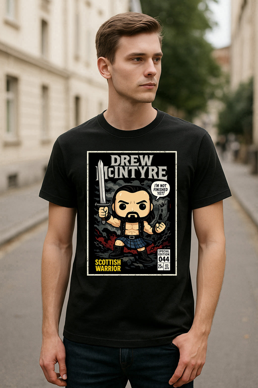 Drew McIntyre Scottish Warrior Funko Pop Comic Wrestling Unisex T-Shirt