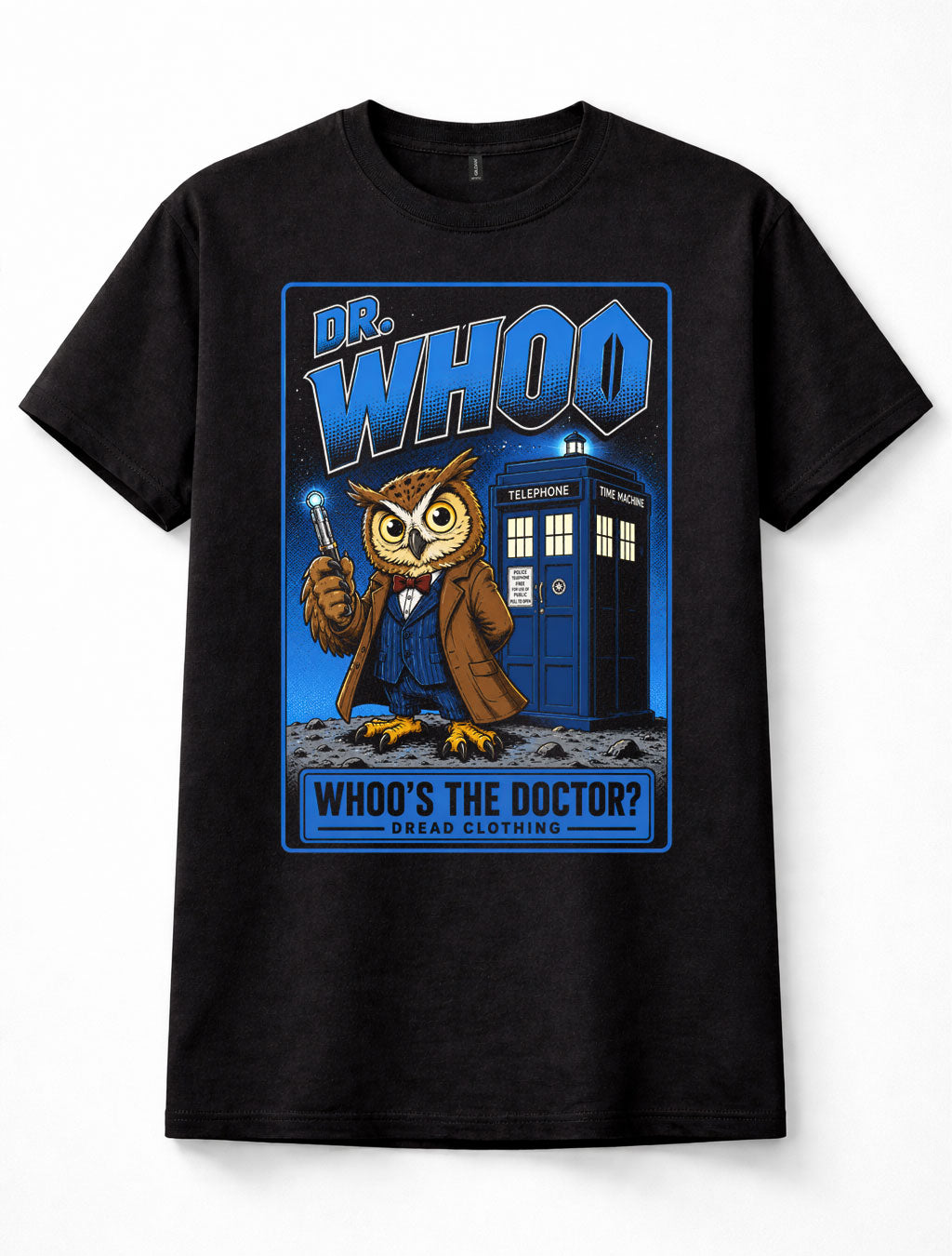 Dr Whoo Doctor Who TARDIS Owl Sci Fi TV Unisex T-Shirt