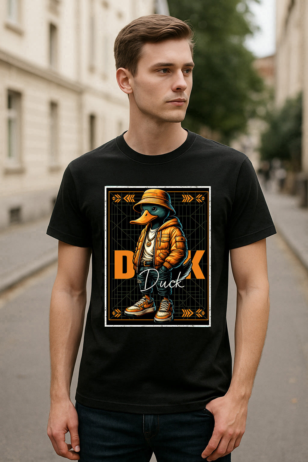 Street Duck Unisex T-Shirt Urban Hip-Hop Animal Bird Style Tee