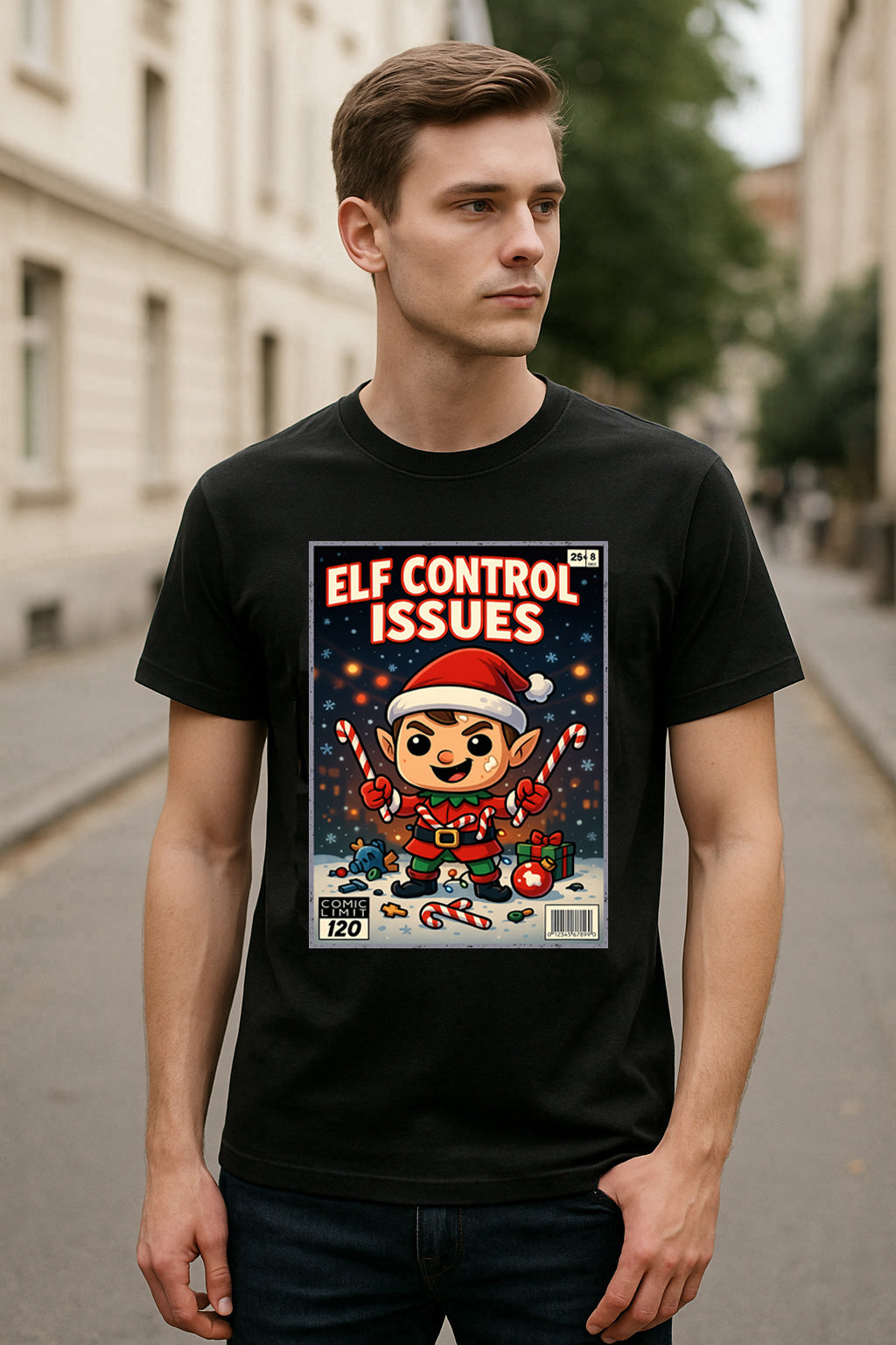 Elf Control Issues Funny Christmas Unisex Christmas T-Shirt or Hoodie