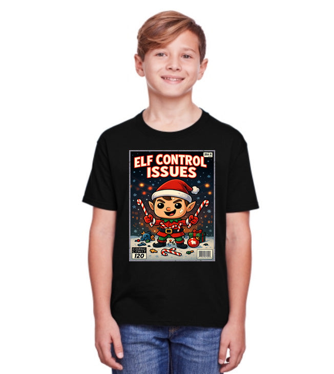 Elf Control Issues Funny Christmas Unisex Christmas T-Shirt or Hoodie