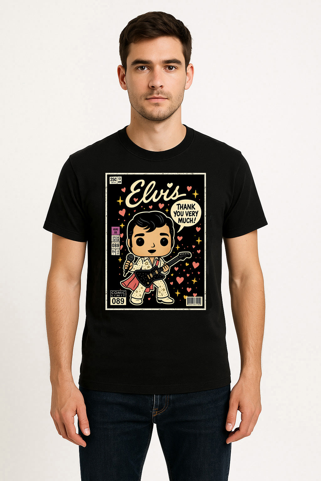 Elvis Presley Thank You Very Much Rock n Roll Funko Pop Style Unisex T-Shirt