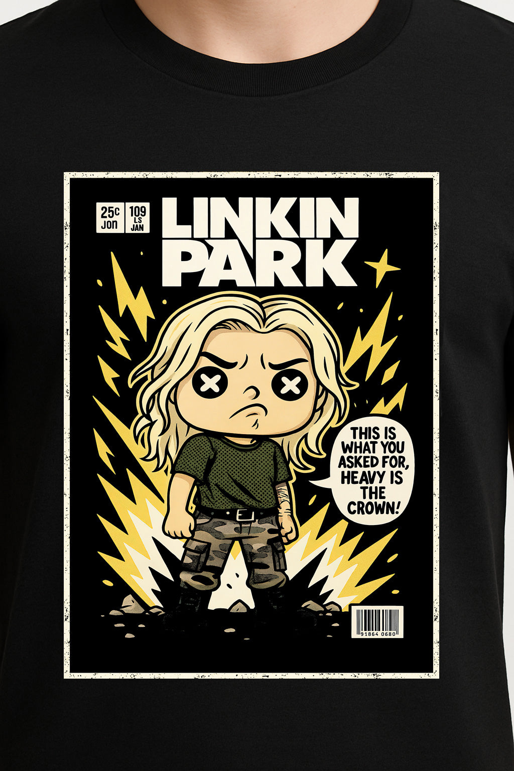 Linkin Park “Heavy Is the Crown” Unisex T-Shirt – Nu Metal Band Comic Edition Graphic Tee