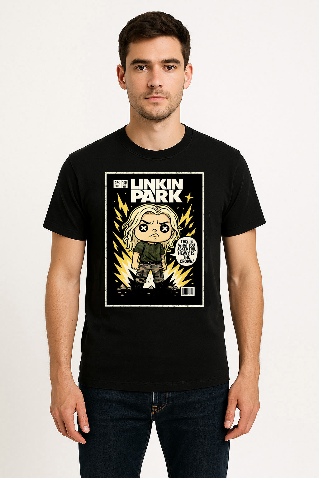 Linkin Park “Heavy Is the Crown” Unisex T-Shirt – Nu Metal Band Comic Edition Graphic Tee