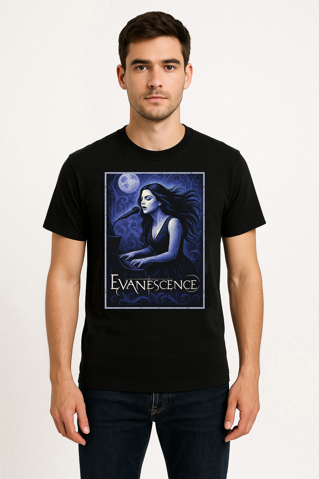 Evanescence – Piano Moon Unisex T-Shirt Gothic Rock Band Merch Tee